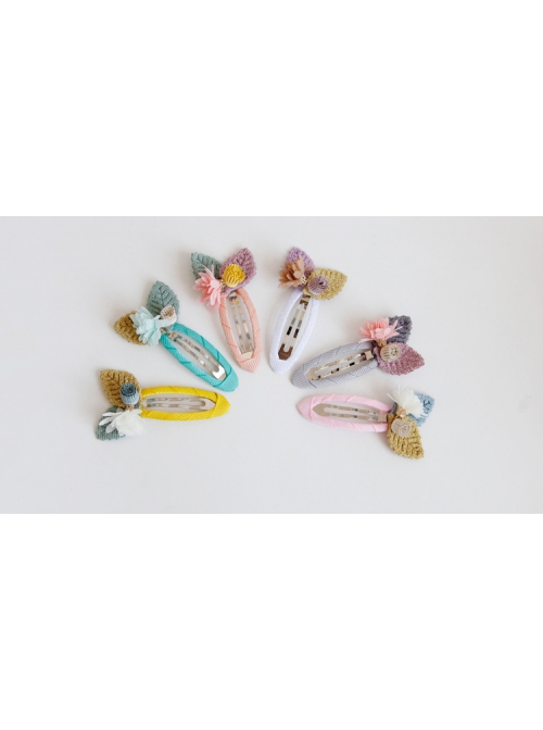 Cute Fashion Elegant Colored Leaves Flowers Children Little Girls Baby Hairpin