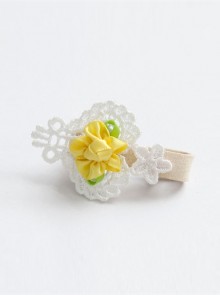Fashion Cute White Lace Yellow Flowers Baby Popular Girl Child Hairpin