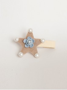 Parent-child Birthday Holidays Cute Fashion Artificial Pearls Coffee Stars Blue Flowers Girls Baby Hairpins