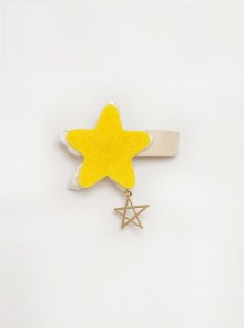 Cute Fashion Yellow Star White Lace Child Female Baby Hairpin