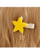 Cute Fashion Yellow Star White Lace Child Female Baby Hairpin