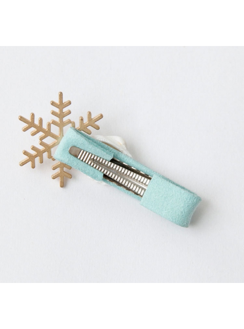 Seaside Fashion Golden Snowflakes White Shells Delicate Baby Handmade Blue Hairpin