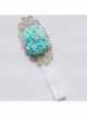 Cute Fashion Female Baby Child Golden Lace Blue Flower Elastic Hair Band