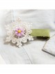 Christmas Birthday Cute Fashion Baby White Lace Purple Flowers Female Child Green Duckbill Hairpin