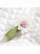 Christmas Birthday Cute Fashion Baby White Lace Purple Flowers Female Child Green Duckbill Hairpin