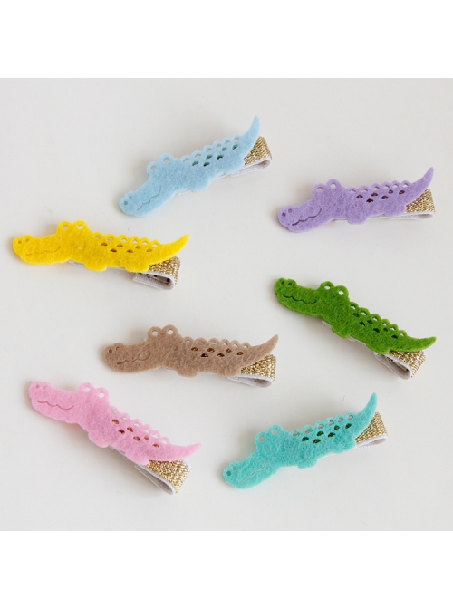 Cute Fashion Trend Multicolor Simple Personality Crocodile Baby Girl Mini Hairpin