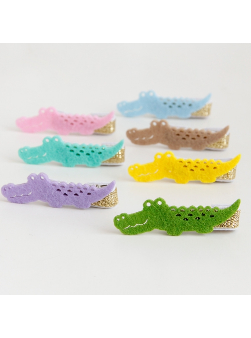 Cute Fashion Trend Multicolor Simple Personality Crocodile Baby Girl Mini Hairpin