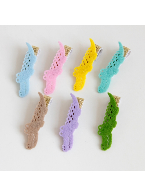 Cute Fashion Trend Multicolor Simple Personality Crocodile Baby Girl Mini Hairpin