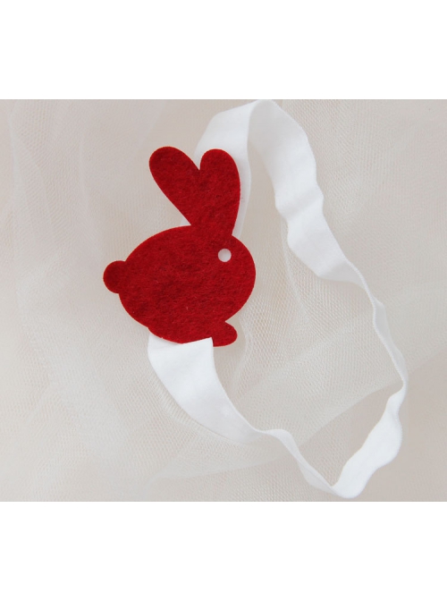 Cute Red Bunny Female Baby Child Princess Stretch Simple Fashion Hairband