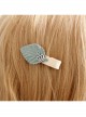 Fashion Simple Alloy Crown Fabric Blue Leaf Simple Child Girl Cute Hairpin