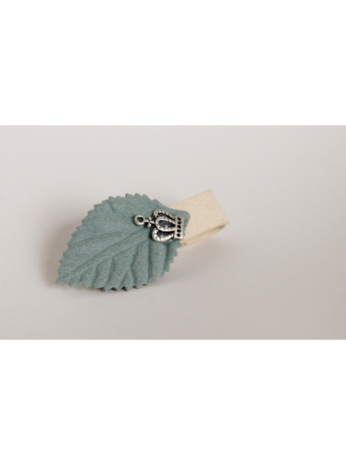 Fashion Simple Alloy Crown Fabric Blue Leaf Simple Child Girl Cute Hairpin