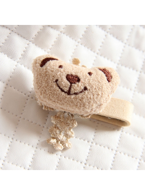 Trend Fashion Christmas Cartoon Bear Golden Lace Baby Child Princess Girl Cute Handmade Hairpin