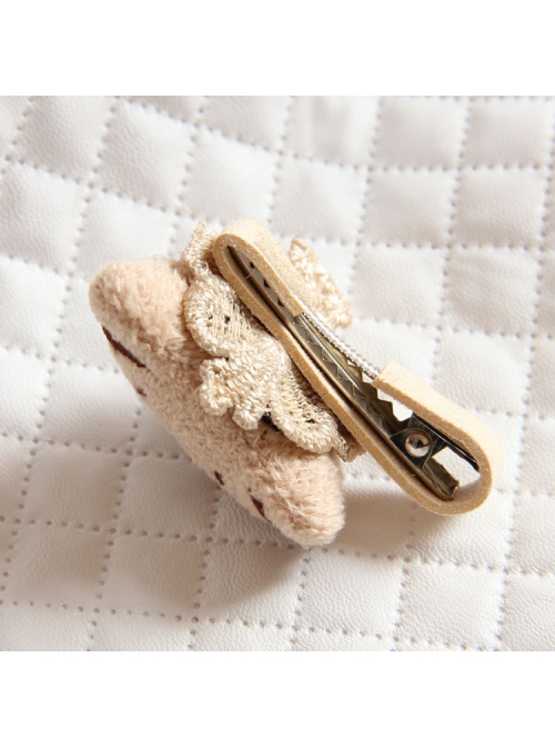 Trend Fashion Christmas Cartoon Bear Golden Lace Baby Child Princess Girl Cute Handmade Hairpin