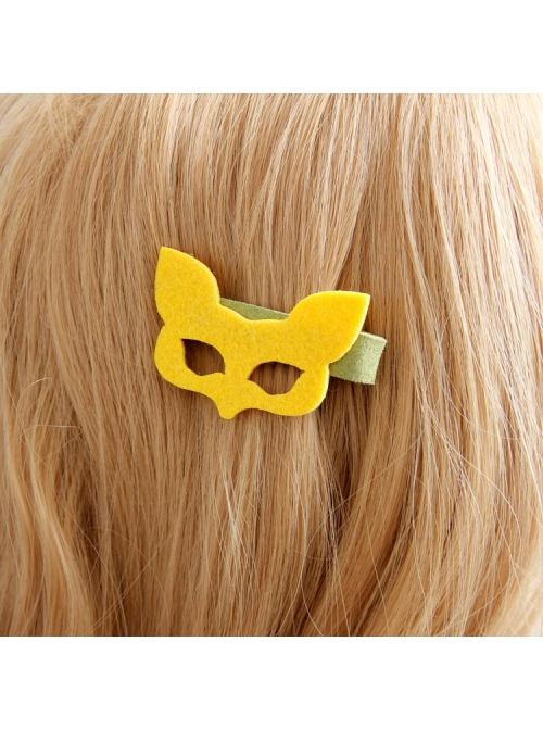 Fashion Cute Yellow Fox Female Child Baby Cartoon Holiday Green Hairpin