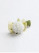 Yellow Net Yarn Bow Knot White Flowers Baby Children Cute Green Small Hairpin