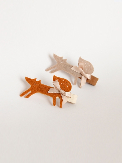 Cartoon Cute Fashion Simple Fox Bow Female Child Baby Half-Wrapped Hairpin