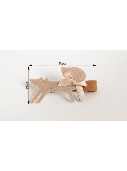 Cartoon Cute Fashion Simple Fox Bow Female Child Baby Half-Wrapped Hairpin