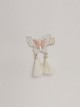 Fashion Retro Festival Baby Girl White Lace Butterfly Tassel Hairpin
