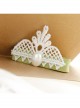 Handmade Fashion Cute White Lace Pearl Little Crown Baby Child Green Duckbill Hairpin