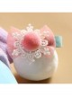 Christmas Fashion Pink Bow White Lace Fruit Children Baby Princess Cute Hairpin