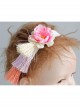 Fairy Fashion Cute Colorful Tassels Pink Flowers Children Baby Stretch Headband