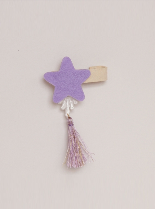 Purple Star Tassel White Lace Cute Fashion Female Baby Child Hairpin