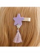 Purple Star Tassel White Lace Cute Fashion Female Baby Child Hairpin