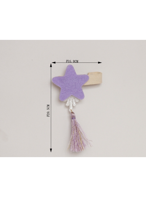 Purple Star Tassel White Lace Cute Fashion Female Baby Child Hairpin