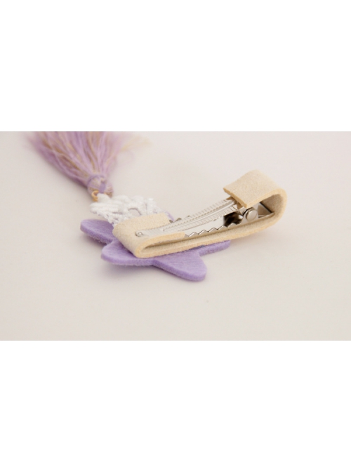 Purple Star Tassel White Lace Cute Fashion Female Baby Child Hairpin