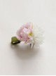 Handmade Fashion Cute Pink White Flowers Baby Girl Child Edging Green Small Hairpin