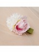 Handmade Fashion Cute Pink White Flowers Baby Girl Child Edging Green Small Hairpin