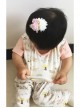 Handmade Fashion Cute Pink White Flowers Baby Girl Child Edging Green Small Hairpin