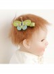 Color Fabric Butterfly Cute Fashion Baby Girl Child Edging Green Duckbill Hairpin