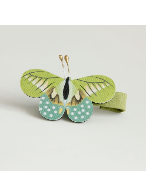 Color Fabric Butterfly Cute Fashion Baby Girl Child Edging Green Duckbill Hairpin