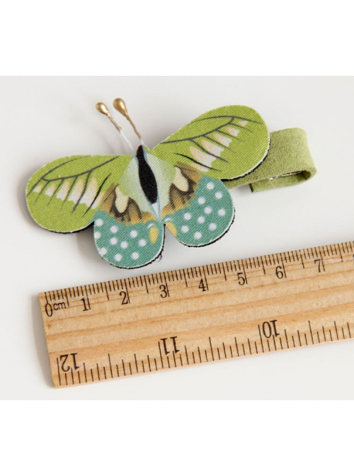 Color Fabric Butterfly Cute Fashion Baby Girl Child Edging Green Duckbill Hairpin