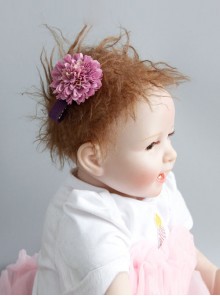 Princess Cute Fashion Girl Child Baby Purple Fabric Flower Hairpin