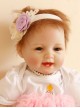 Trend Fashion Cute White Lace Mesh Purple Rose Flower Girl Baby Child Elastic Hair Band