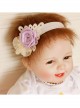 Trend Fashion Cute White Lace Mesh Purple Rose Flower Girl Baby Child Elastic Hair Band