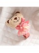 Cute Fashion Girl Child Baby Plush Bear Pink Flower Bow Cartoon Christmas Hairpin
