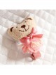 Cute Fashion Girl Child Baby Plush Bear Pink Flower Bow Cartoon Christmas Hairpin