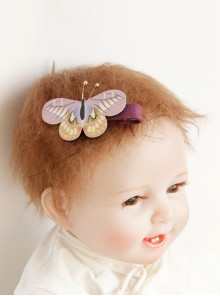 Baby Girl Holiday Birthday Fashion Cute Purple Butterfly Creative Baby Edging Duckbill Hairpin