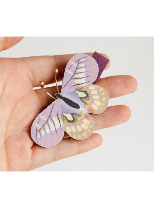 Baby Girl Holiday Birthday Fashion Cute Purple Butterfly Creative Baby Edging Duckbill Hairpin