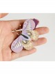 Baby Girl Holiday Birthday Fashion Cute Purple Butterfly Creative Baby Edging Duckbill Hairpin