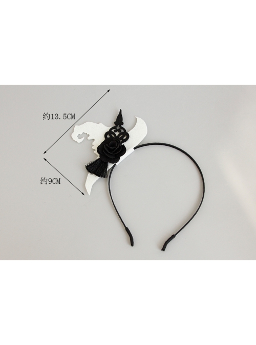 Halloween Witch Hat Black Rose Party Party Stage Show Fashion Retro Child Female Headband