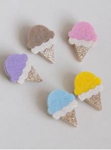 Cute Fashion Trend Multicolor Ice Cream Retro Felt Cloth Sweater Brooch