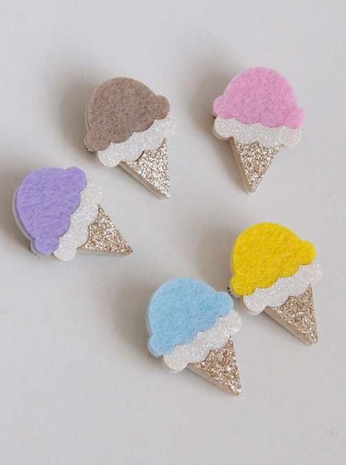 Cute Fashion Trend Multicolor Ice Cream Retro Felt Cloth Sweater Brooch