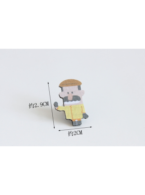 Creative Cartoon Hat And Beard Male Simple Fabric Male Female Retro Fashion Brooch