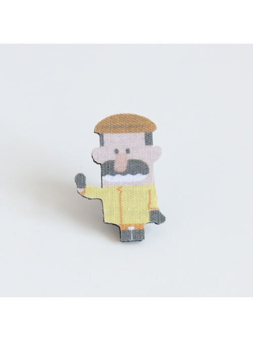 Creative Cartoon Hat And Beard Male Simple Fabric Male Female Retro Fashion Brooch