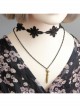Fashion Retro Gothic All-Match Black Lace Flower Chain Dagger Personalized Collar