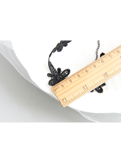 Fashion Retro Gothic All-Match Black Lace Flower Chain Dagger Personalized Collar